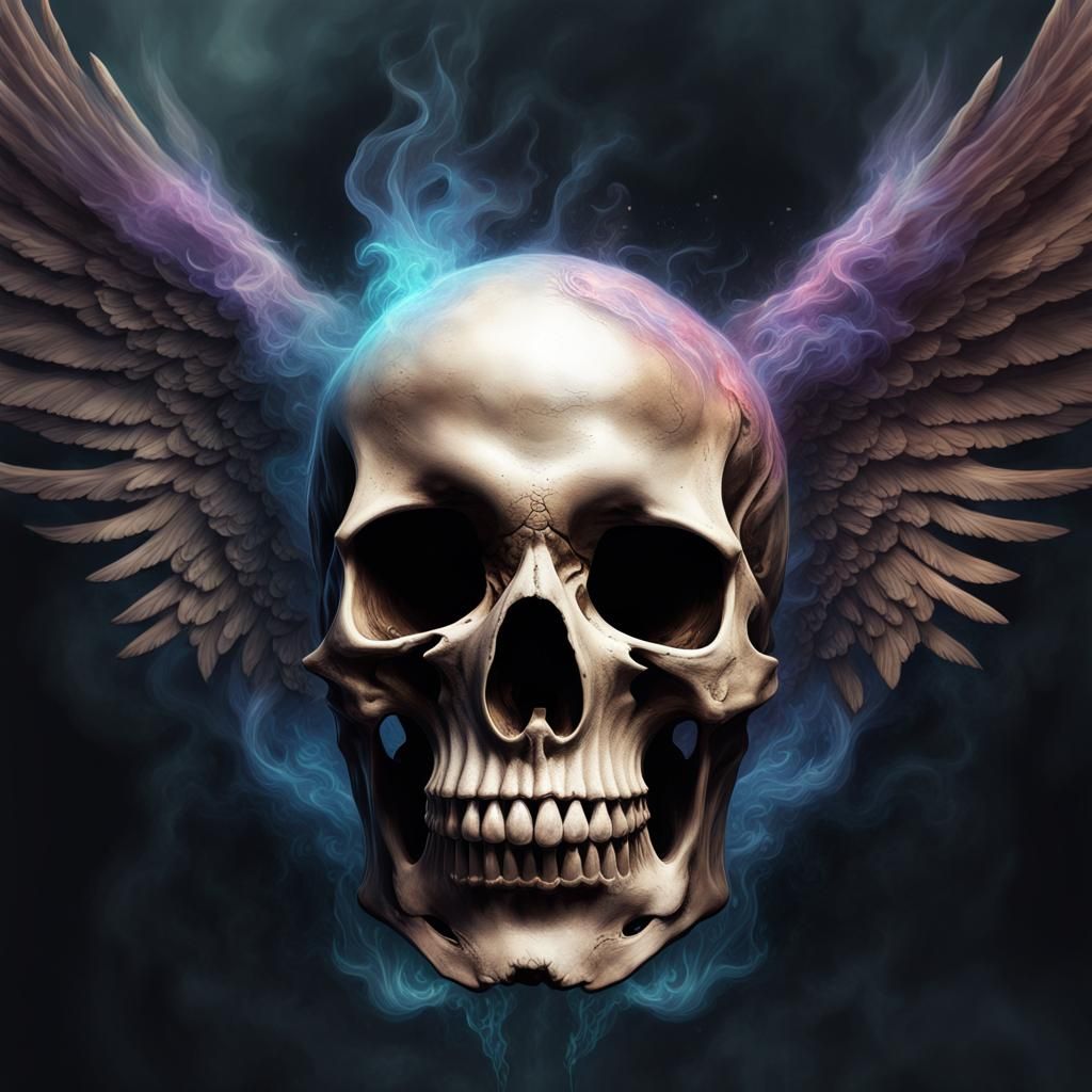 Angelic Skull: Surreal Undead Universe Portrait