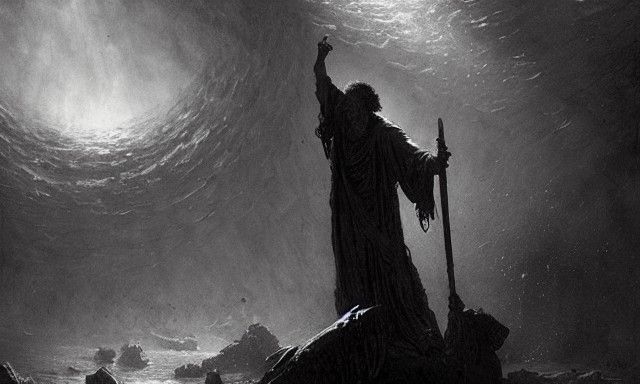 Haunting Horror Image in Doré Style