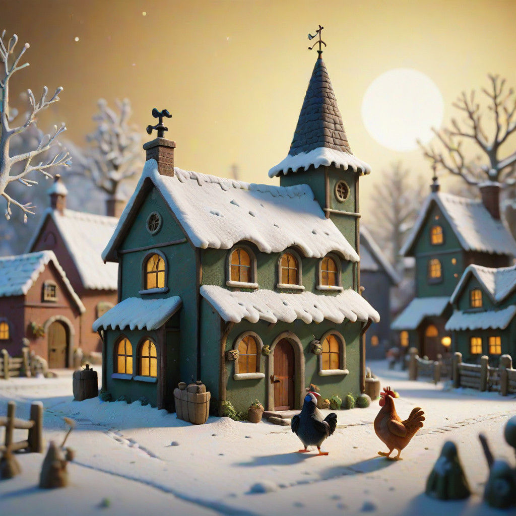 Whimsical Winter Wonderland in Claymation Style