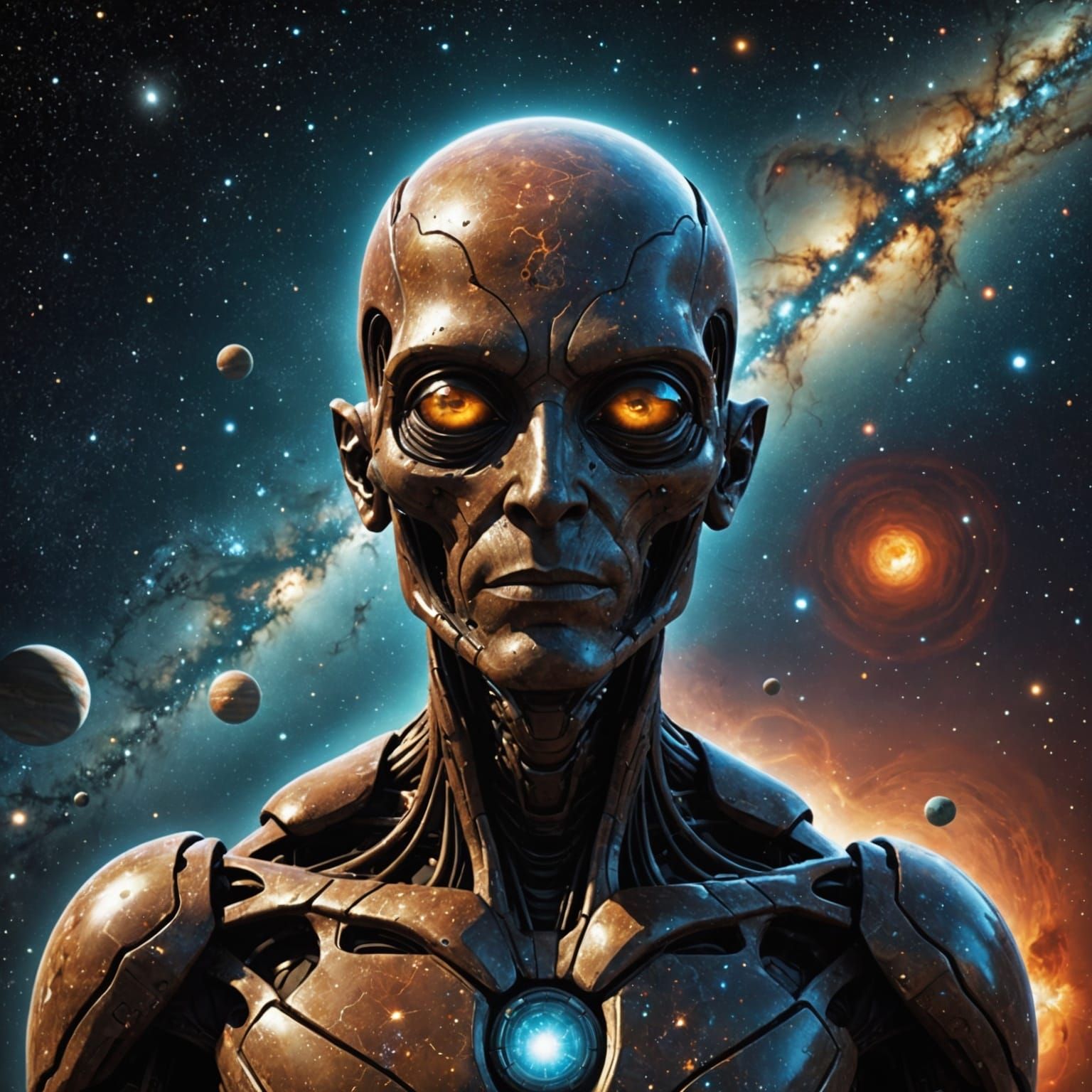 Galactic Martian Deity: Detailed Digital Art