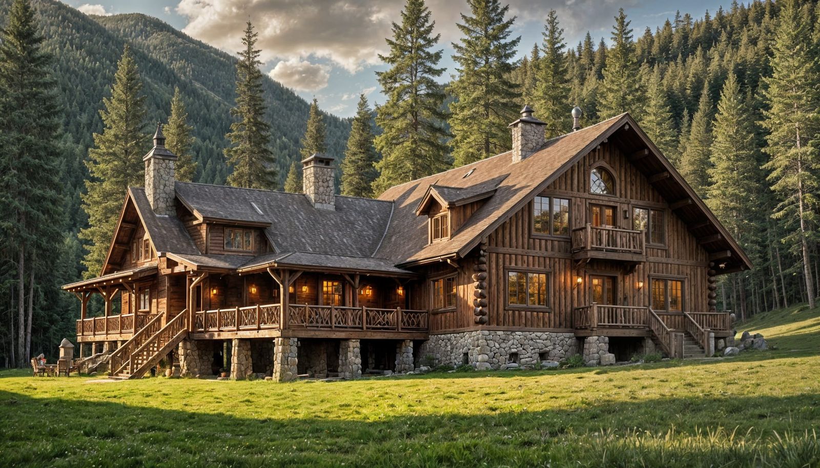 Cozy Rustic Castle Lodge Amidst Pine Woods