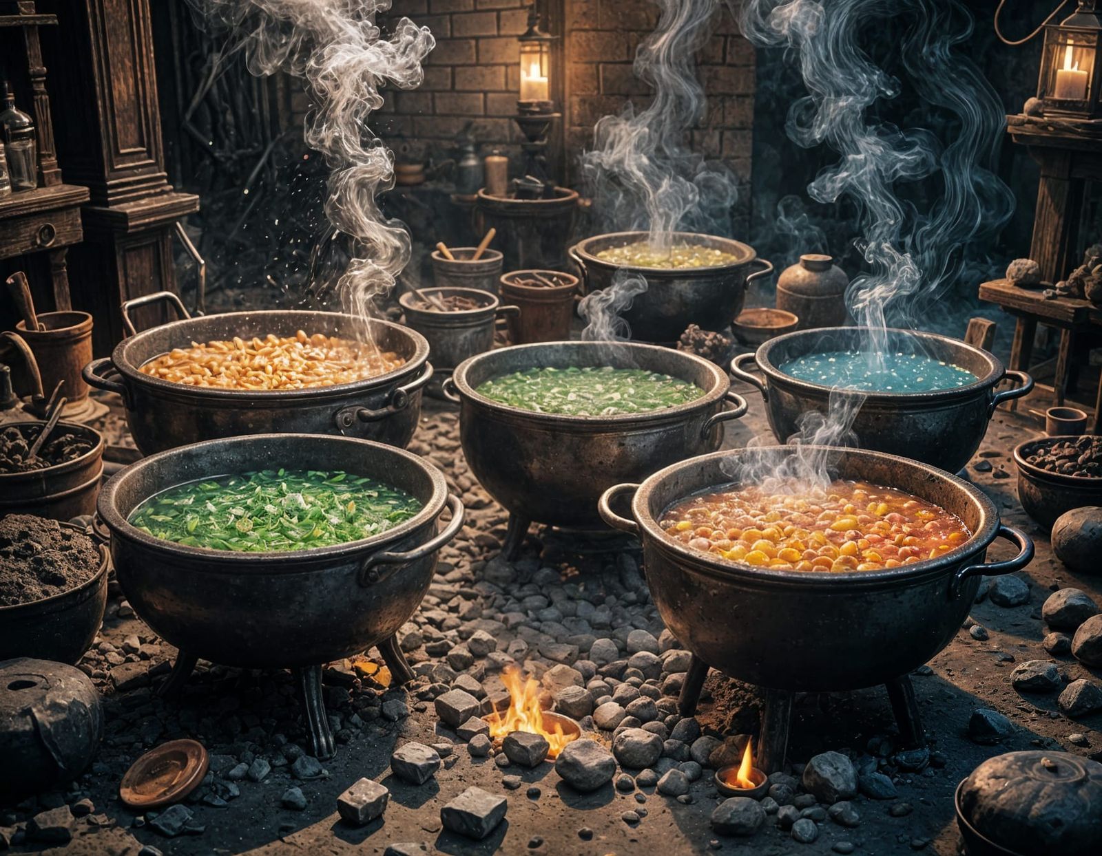 Mysterious Bubbling Cauldron: Cinematic Film Still