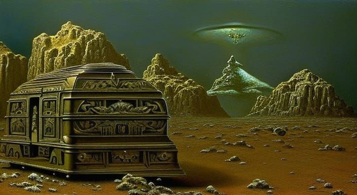 Cosmic Noir Masterpiece in Surreal Style