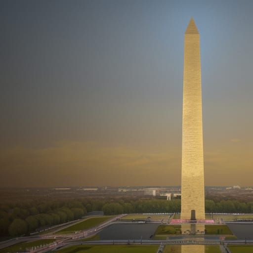 Washington Monument: Detailed Matte Painting in Deep Color