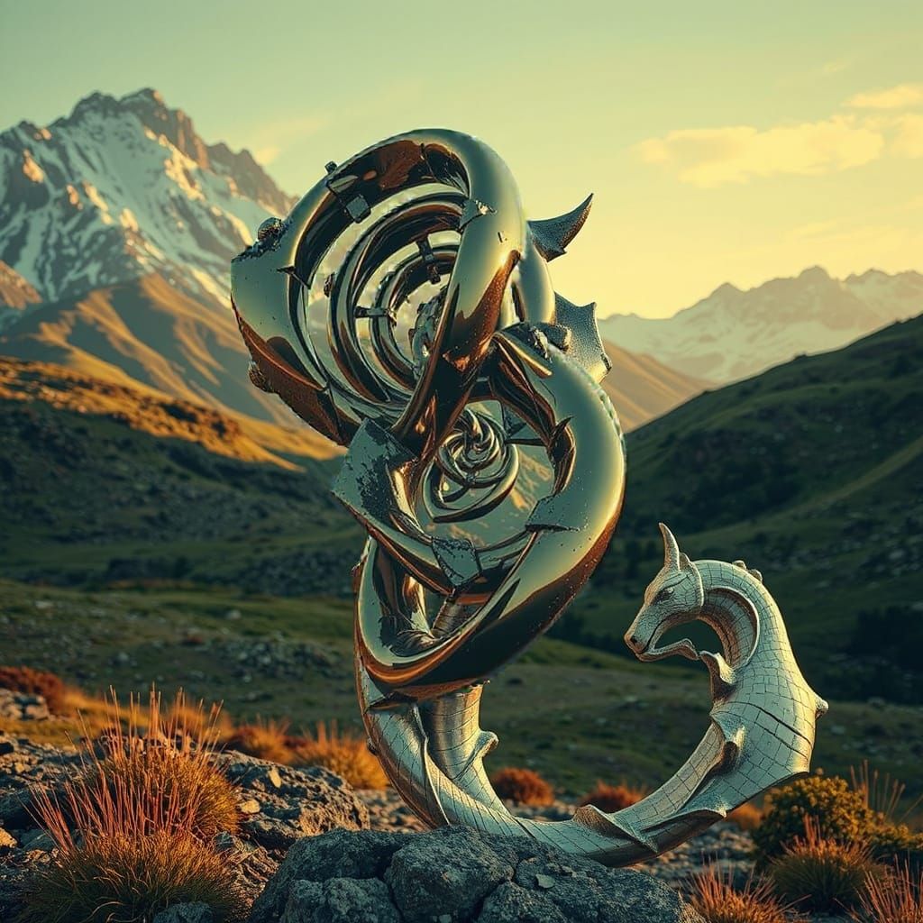 Abstract Swirling 3D Render in 8K Resolution