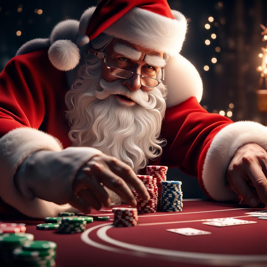 Santa Claus Plays Poker: 3D Game Cinematic