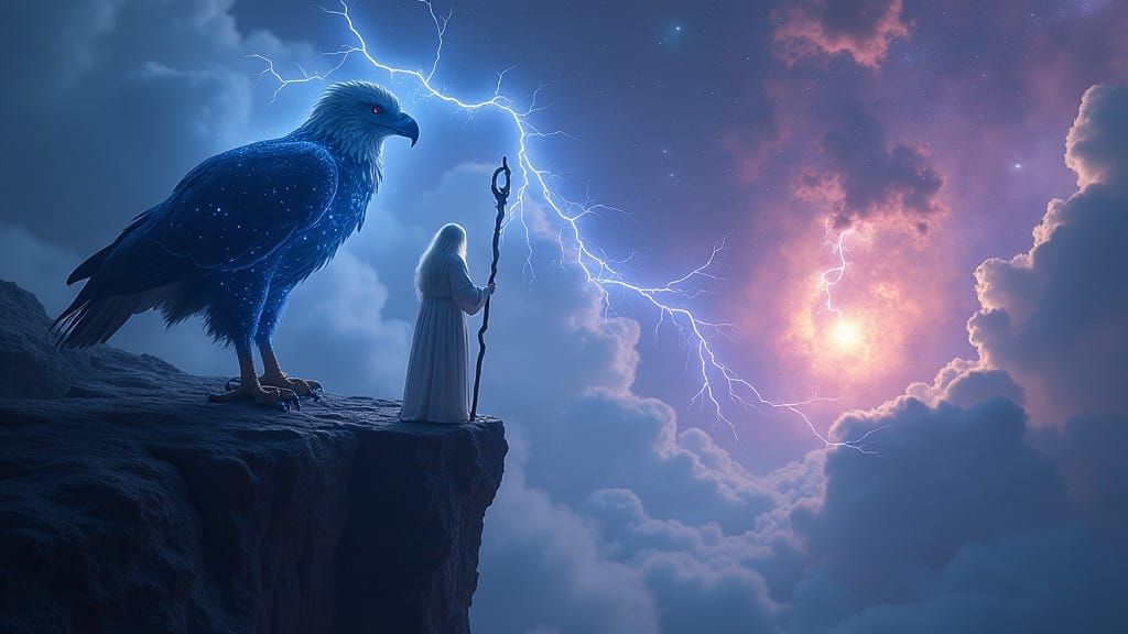 Mystical Night Eagle Guardian of the Celestial Realm