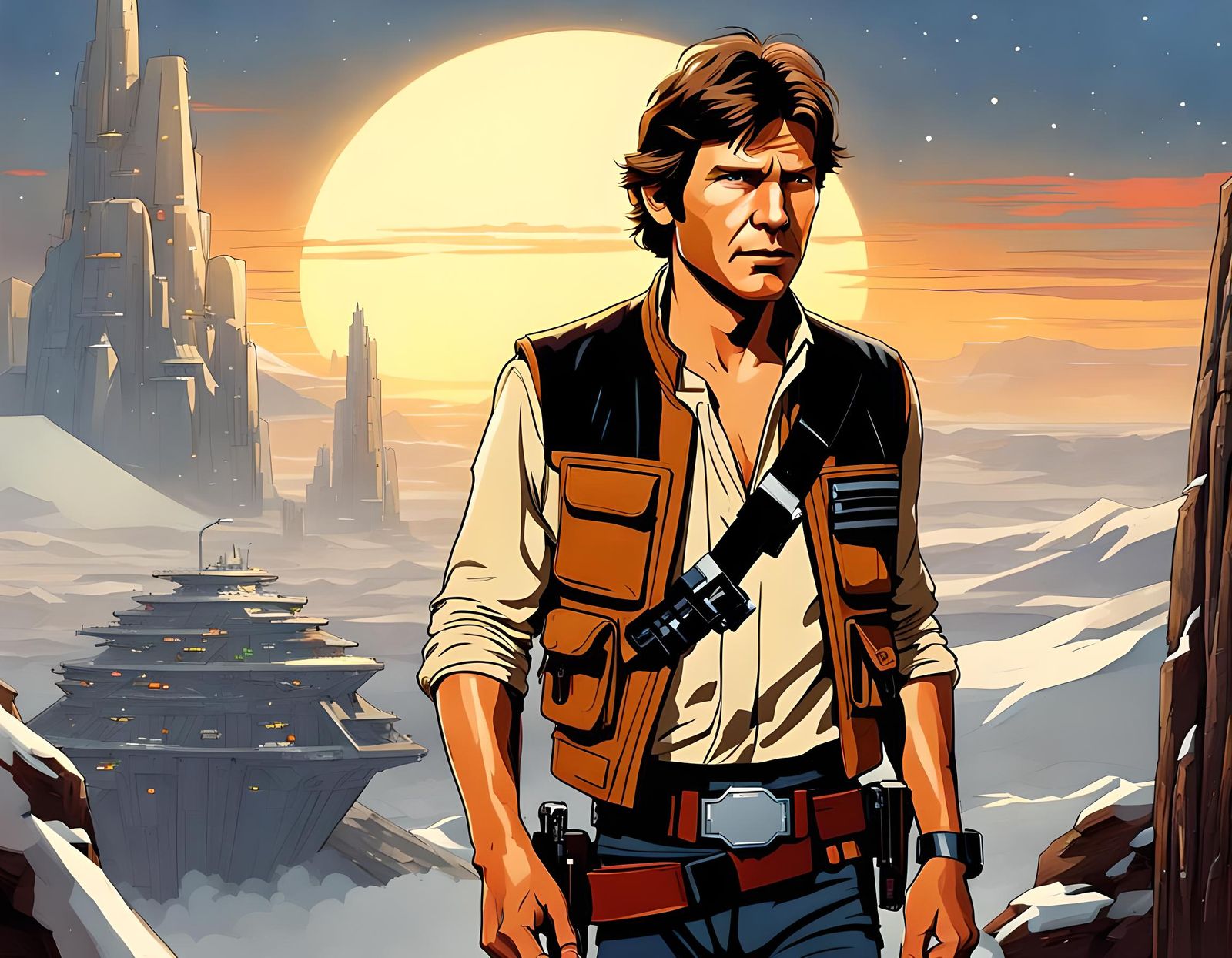 Han Solo in Anime Key Visual Style