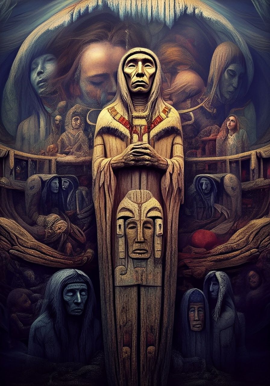 Jacquard Weave Ushabti Golem Inuk Otherworldly Environment