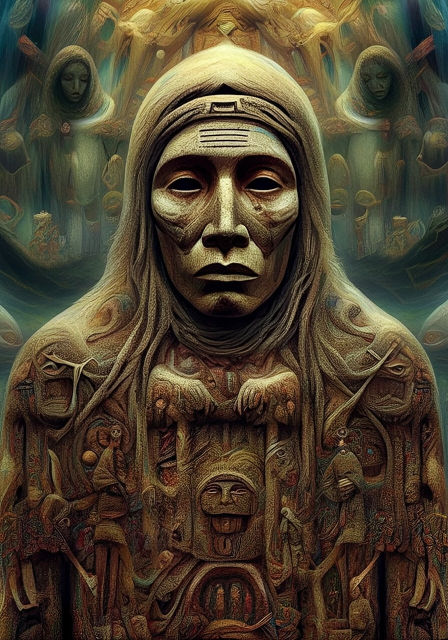 Jacquard Weave Ushabti Golem Inuk Otherworldly Environment