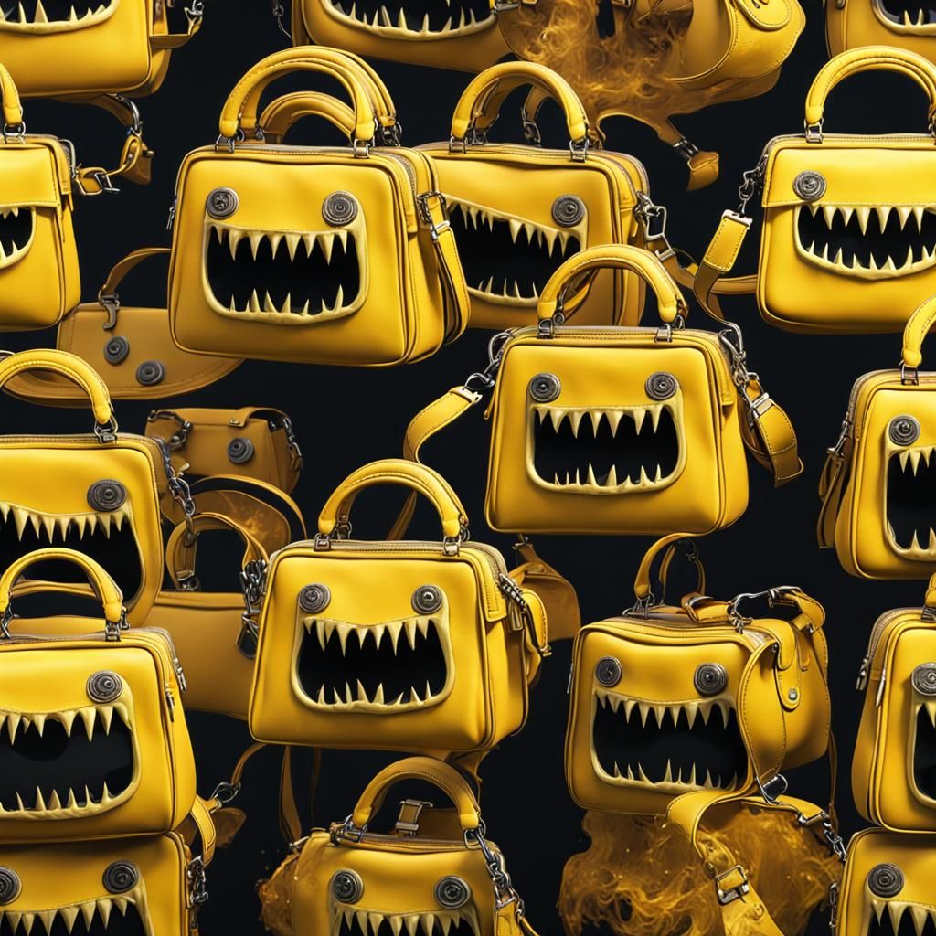 Yellow Handbag with Scary Face: Fantasy Concept Art