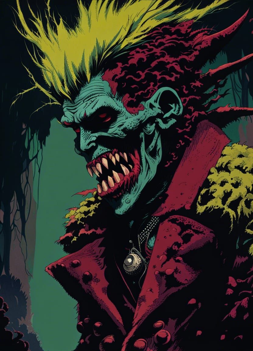 Monster-Punk Sleazecore in 1930s Horror Style