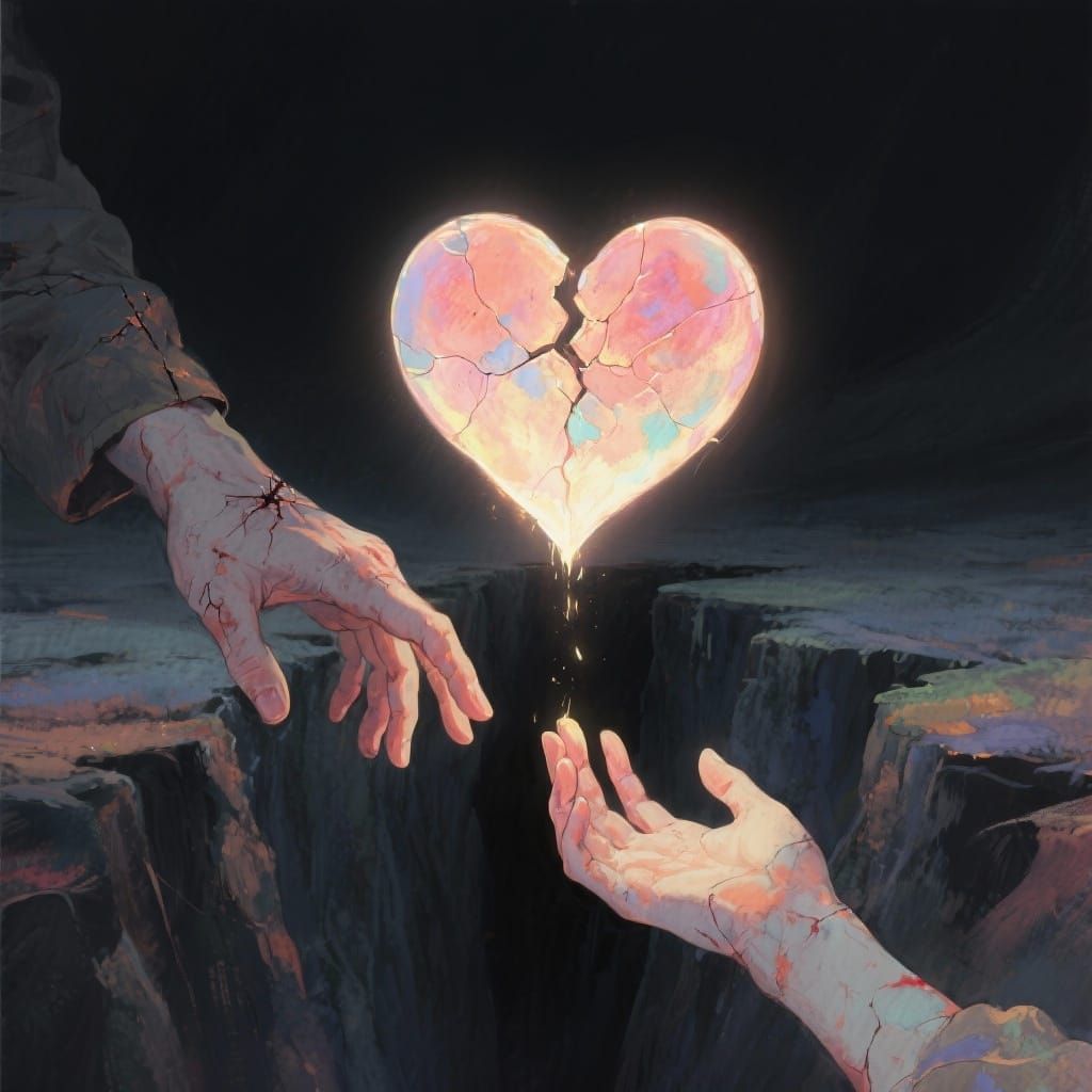 Heart of Mercy Above Chasm: A Symbol of Forgiveness