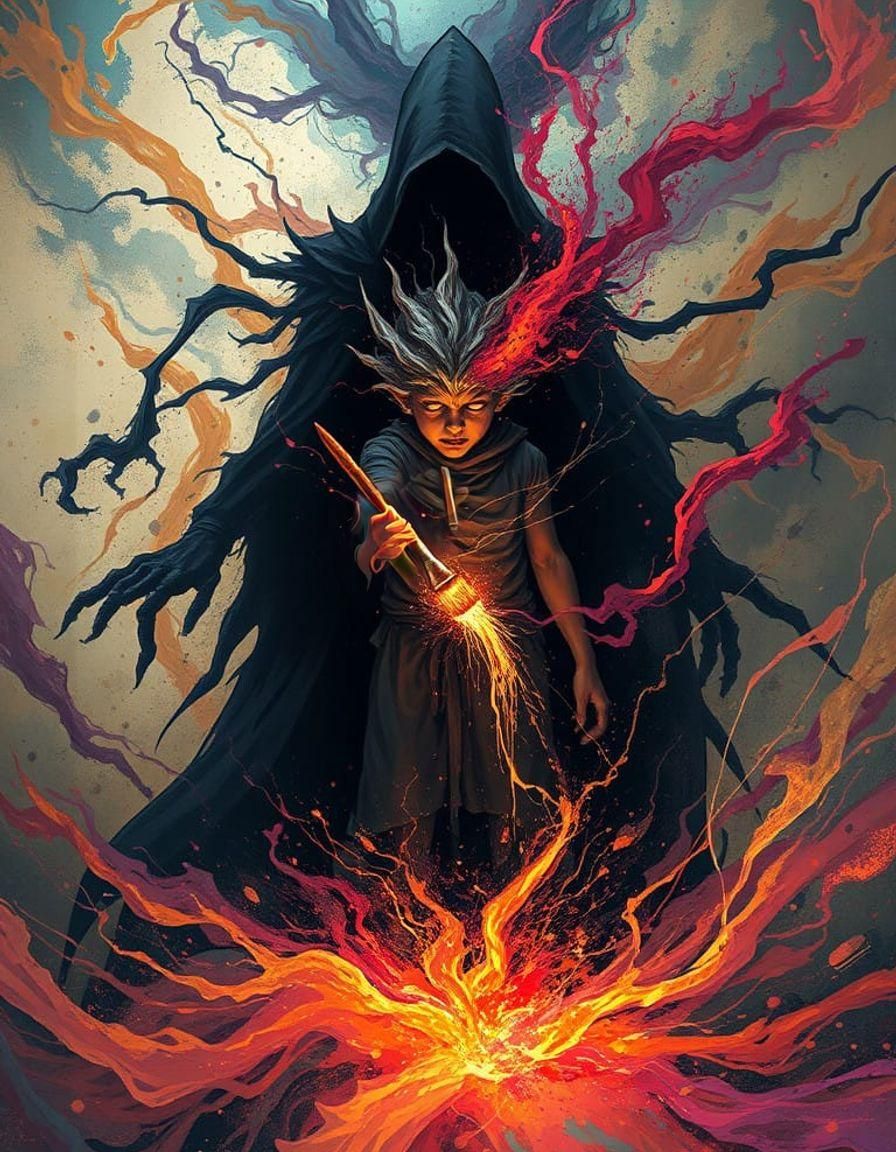 Tormented Genius Illuminated by Madness