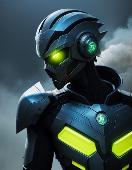 Sci-Fi Armor Concept Art in Neon Style