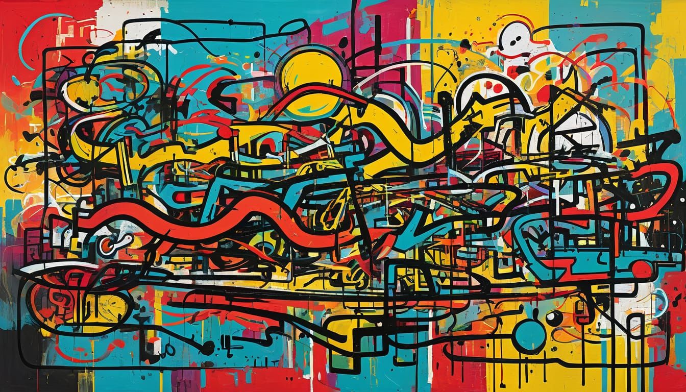 Abstract Interconnectedness with Vibrant Colors