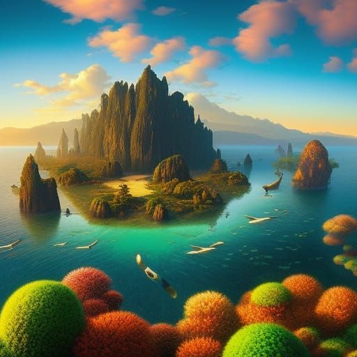 Fantastical Island Matte Painting in Unreal Engine