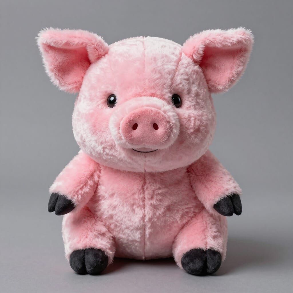 Velvet Smoke Pink Pig Plush Toy