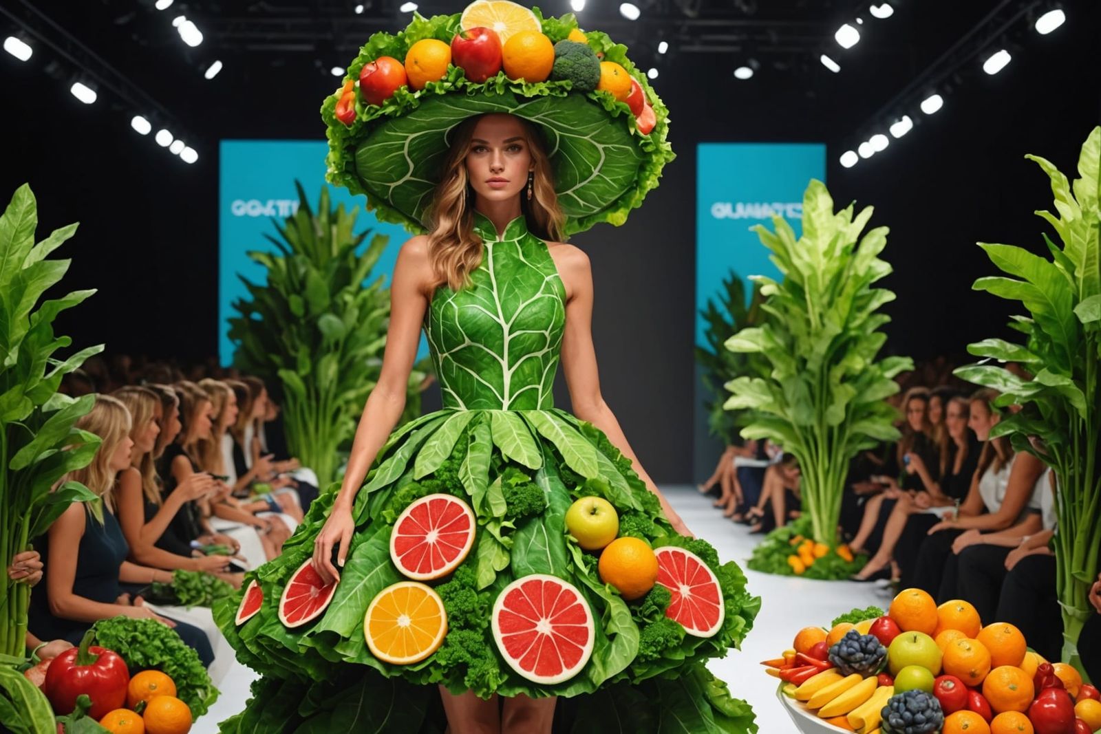 Food Fashion Show in Hyperrealistic Detail