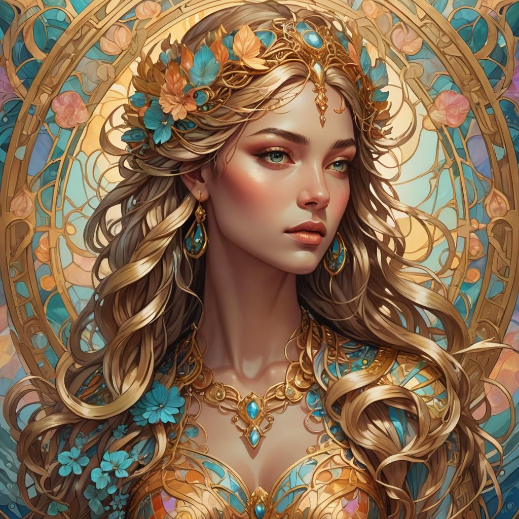 Stella Mare Smith: Art Nouveau Goddess Portrait