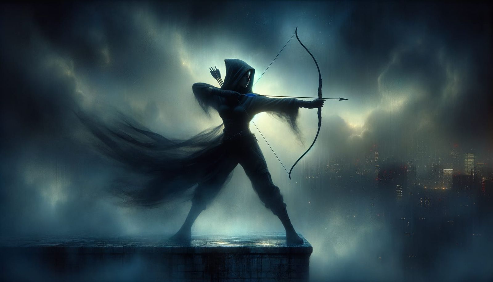 Ninja Assassin in Fog: Surreal Dark Fantasy