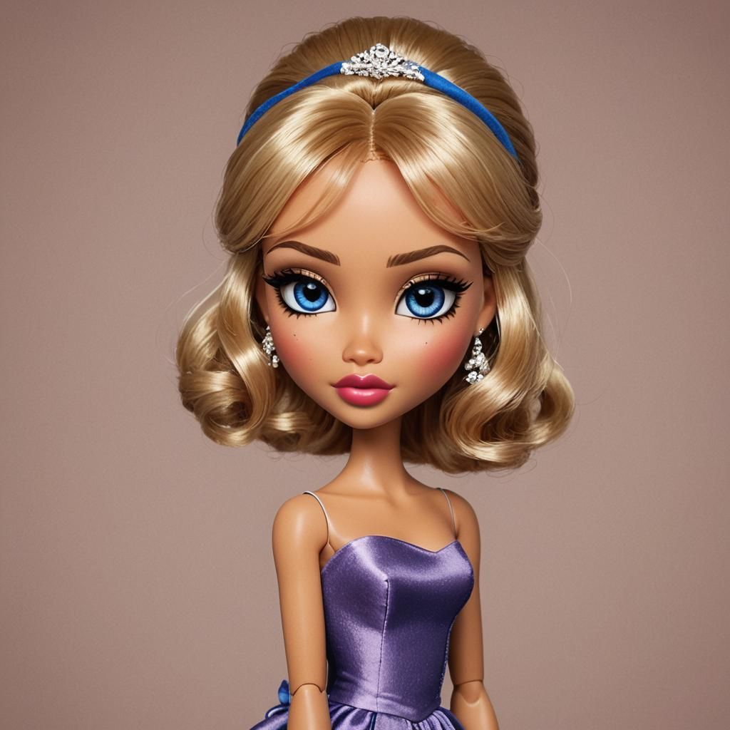 Cute Girl with Voluminous Lips in Bratz Style