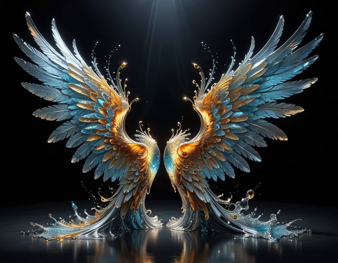 Magical Liquid Glass Wings in Hypervivid Detail