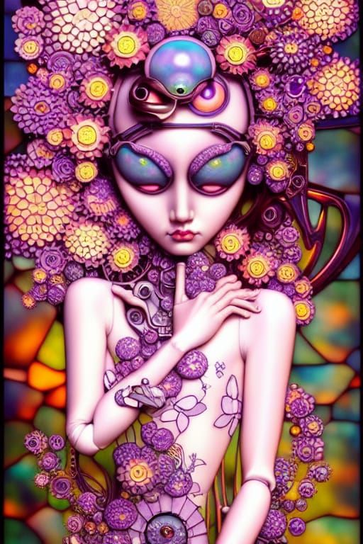 Robot8c stained glass