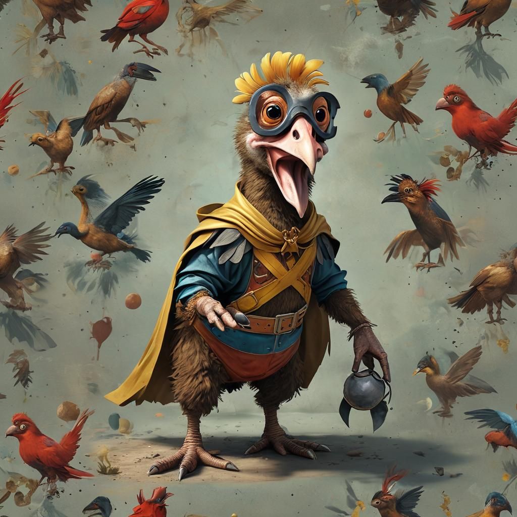Dodo Bird Superhero in Kley Style