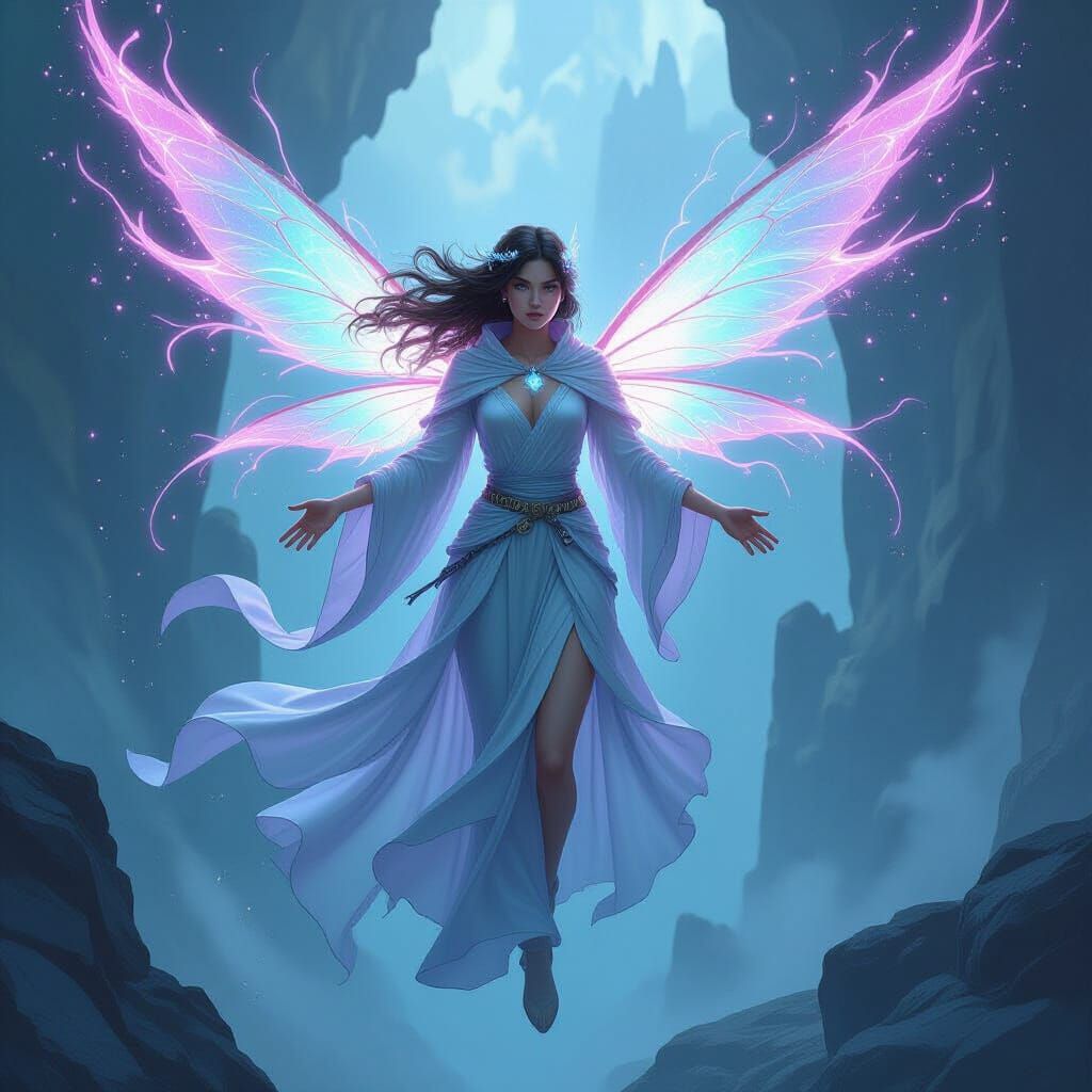 Stormcurrent Fairy Soaring with Plasma Wings
