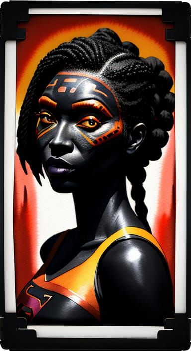 Lady Jungle Explorer in Ultramodern Watercolor Style