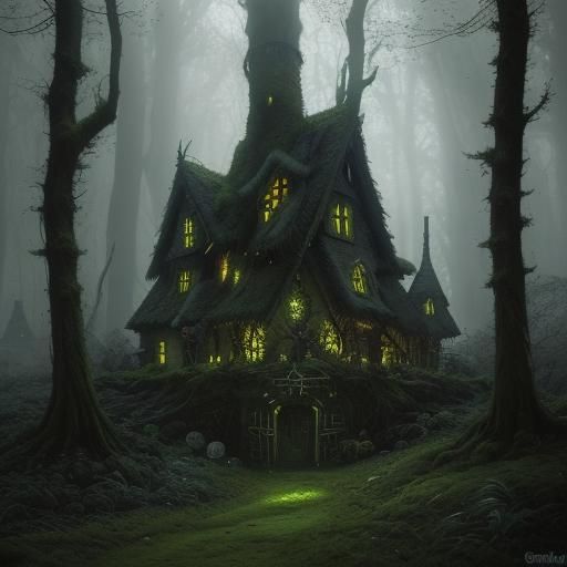 Hyper-Realistic Fairy Village in Mossy Forest