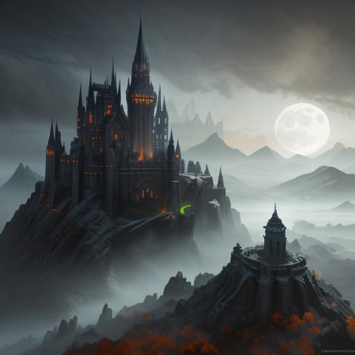 Witch and Elf in Abandoned City, Fantasy Art