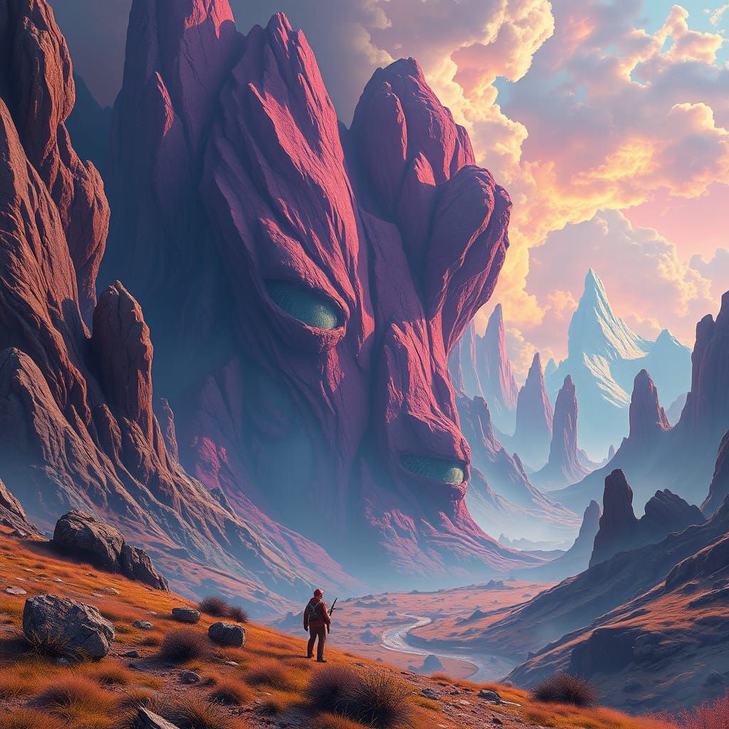 Dreamlike Fantasy Realm in Vibrant, Detailed Splendor