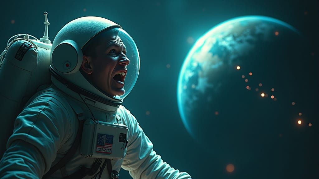 Astronaut's Silent Scream in the Void