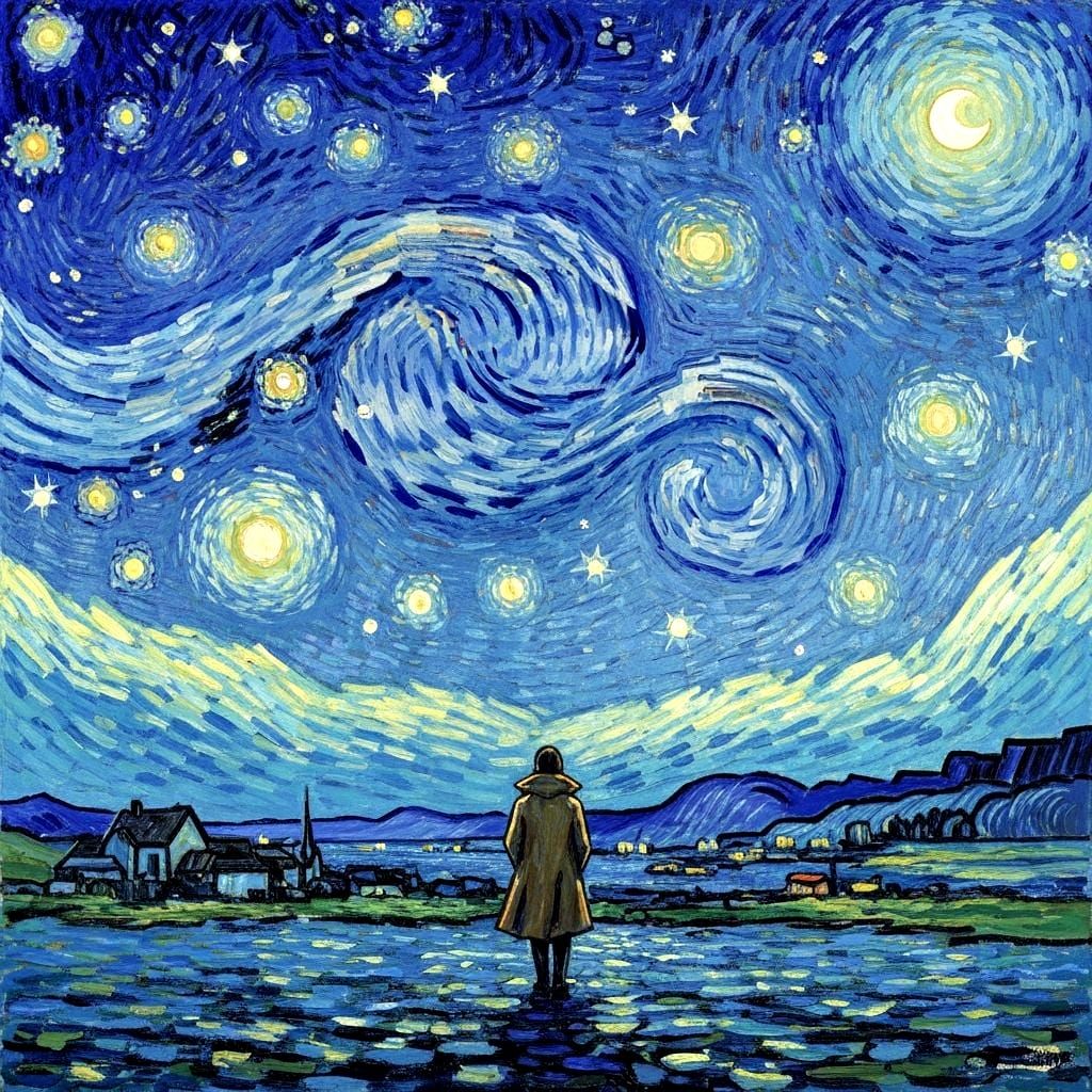 Starry Night Sky Illustration