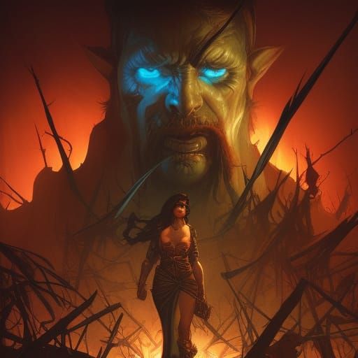 Torch Ablaze: Dark Fantasy Concept Art in 8K