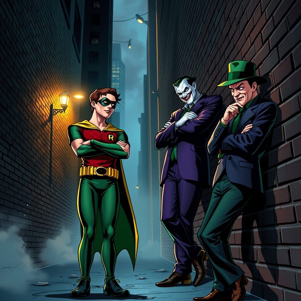 Confident Robin Faces Off Against the Joker and Riddler in G...