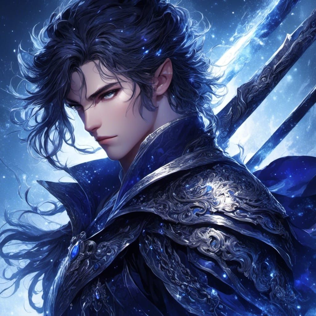 Striking Blue Elf with Silver Flake Eyes