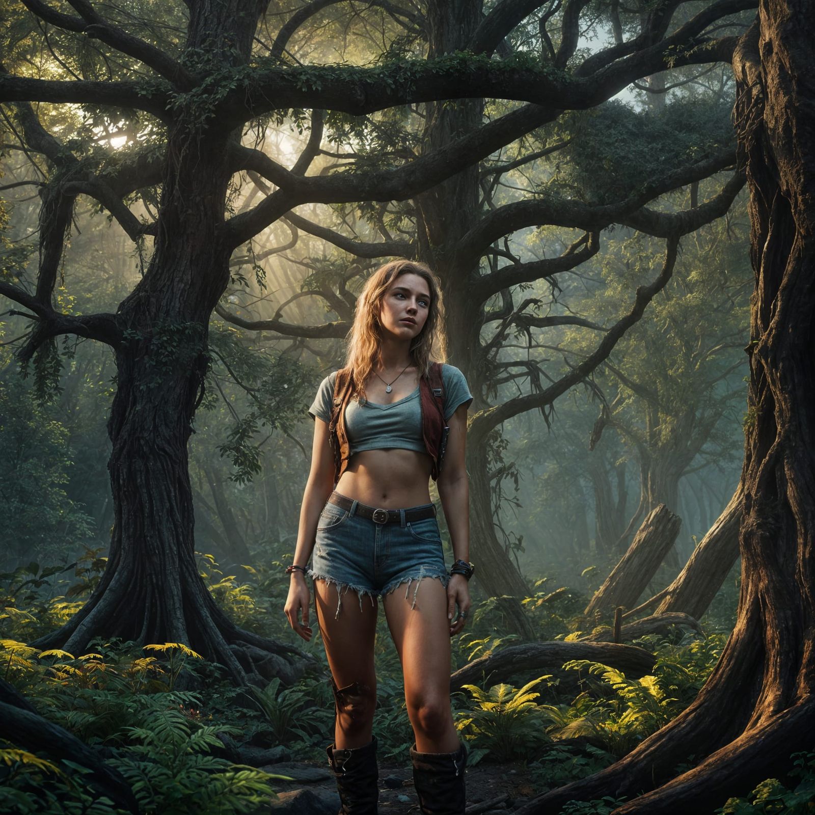 Hillbilly Girl in Daisy Dukes, Fantasy Art