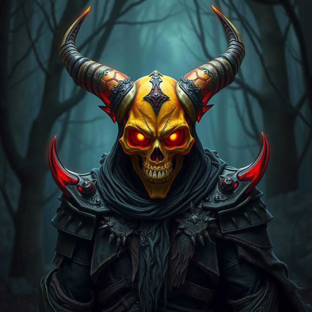 Dark Warrior in Brightly Colored Armor