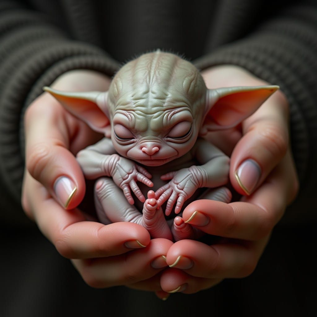 Alien Cub in a Wildlife Photographer's Hand