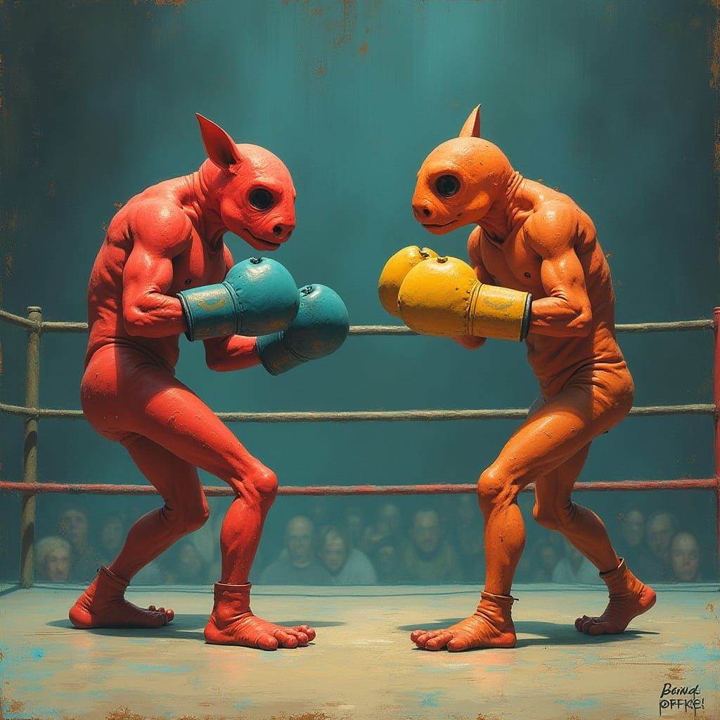 Anthropomorphic Potatoes Boxing Match