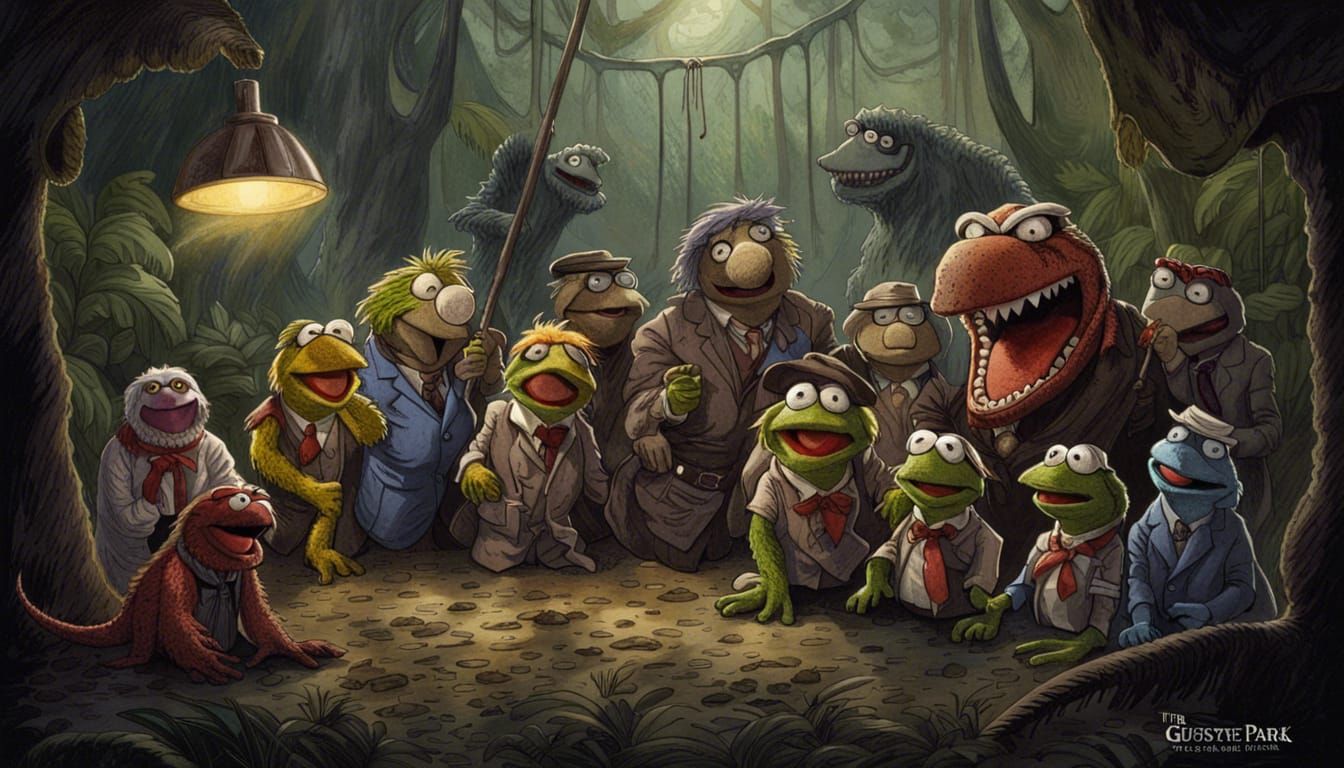 The Muppets' Jurassic Park in Doré Style