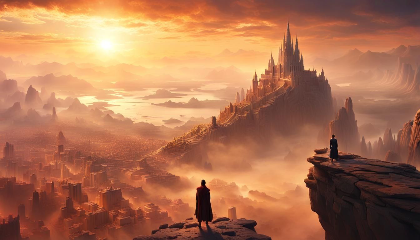 Ancient City Sunrise: Digital Matte Painting