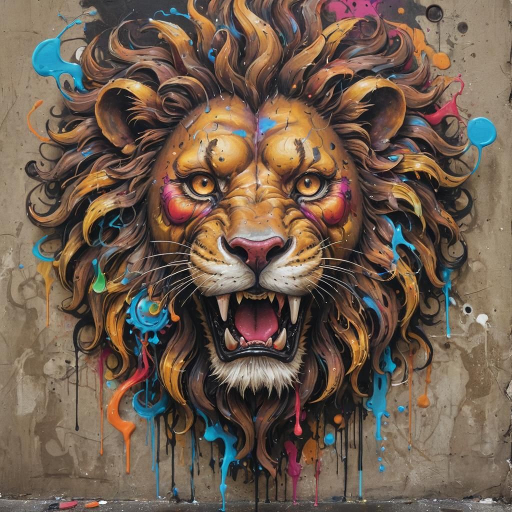 steampunk Giant Lion scream