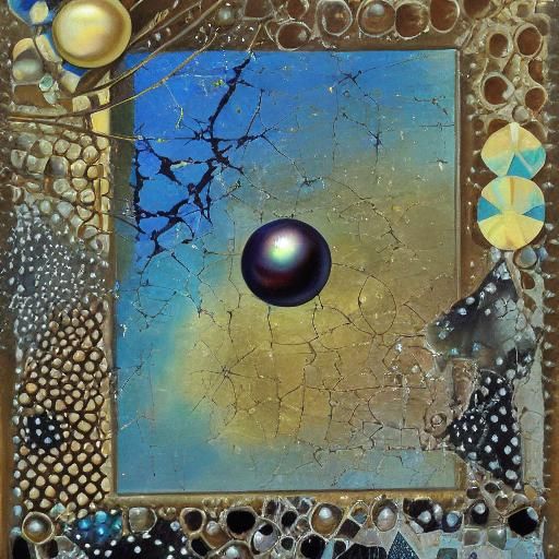 Surreal Cracked Pearls and Diamonds Painting