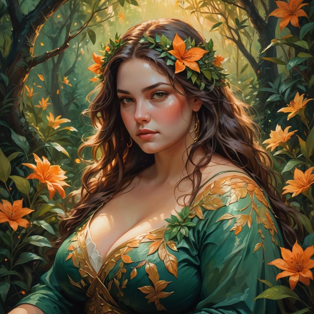 Ethereal Woman Portrait in Oil Painting Style
