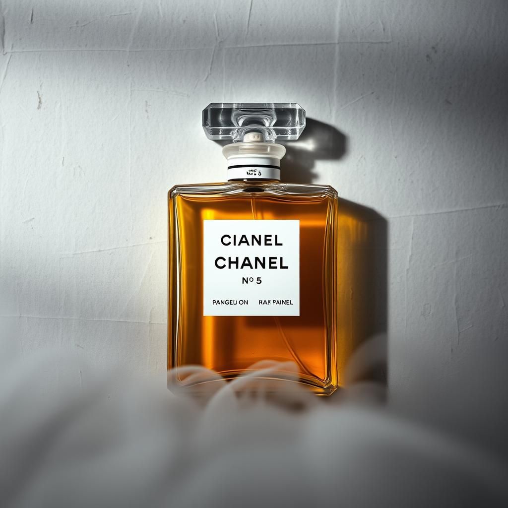 Elegant Chanel No. 5 Perfume Bottle Still Life