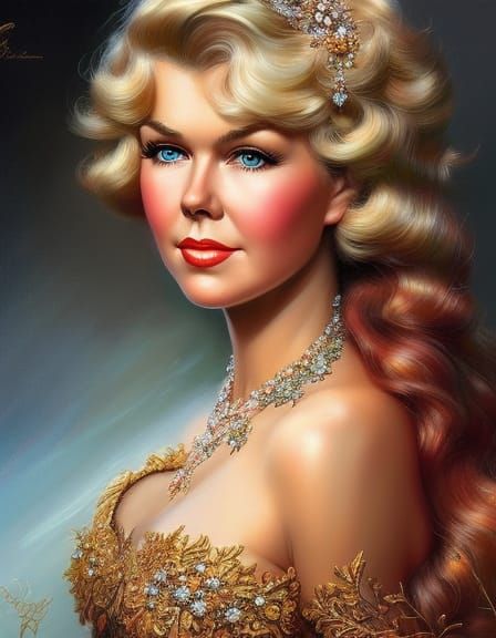 Dramatic Portrait of a Young Woman in Hyperrealism Style